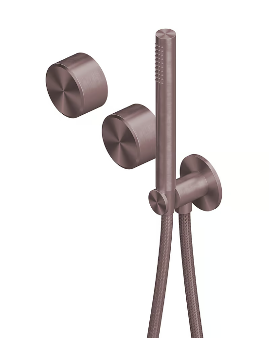 Смеситель для душа Quadrodesign Stereo встраиваемый на 2 потребителя цвет золото розовое 1668OR