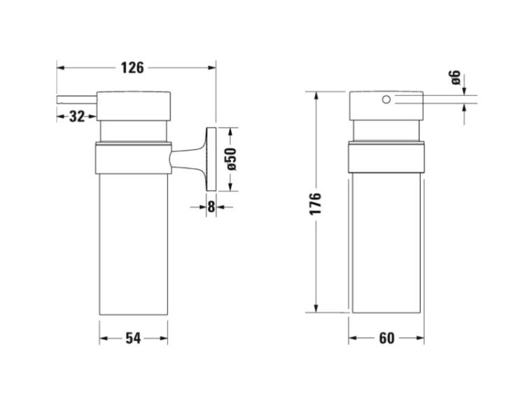 Дозатор для жидкого мыла Duravit Starck T подвесной цвет Black Matt 0099354600