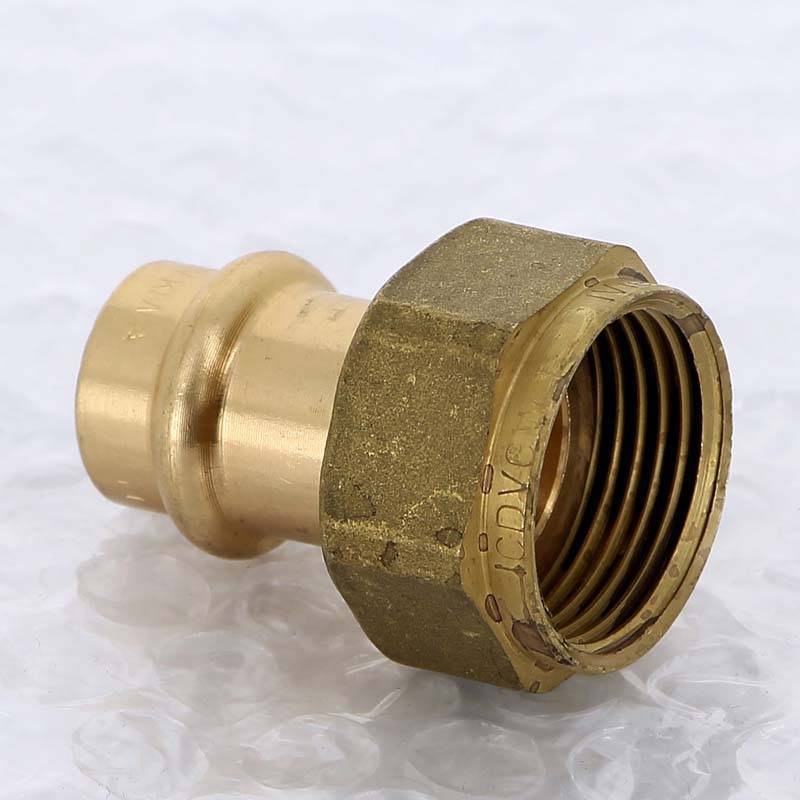 Муфта пресс с накидной гайкой Viega Sanpress 15x3/4 бронза 265663