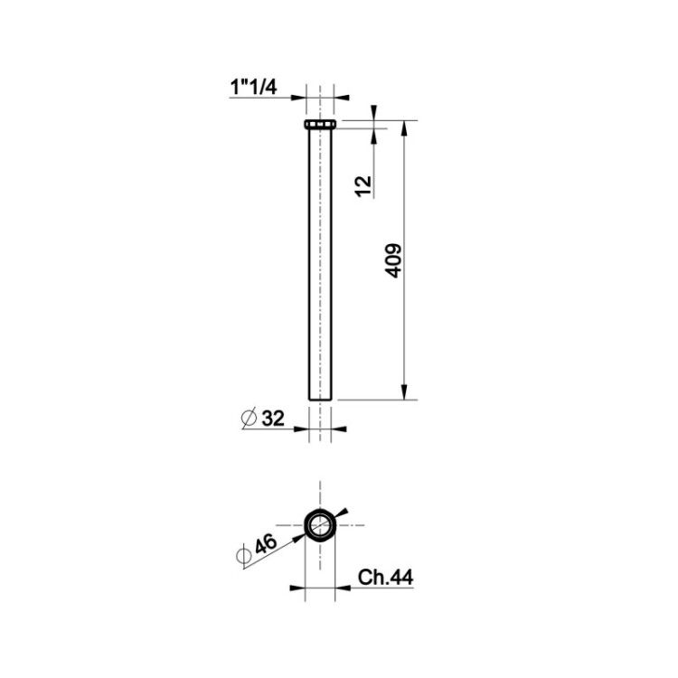 Удлинительная трубка для сифона Gessi 400 мм Finox Brushed Nickel 28767149