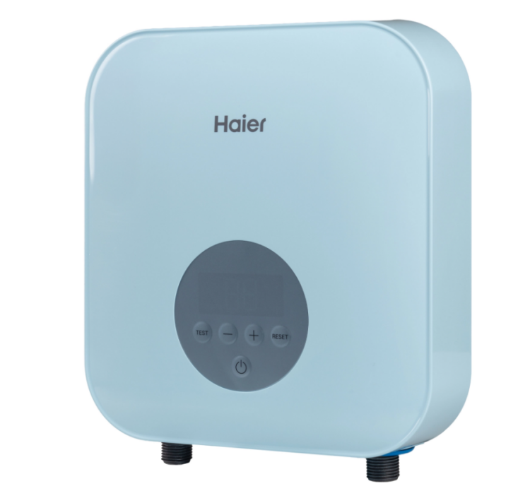 Водонагреватель электрический, Haier, проточный, FLEXI-EI6, с электронным управлением и сухим ТЭНом, цвет-голубой