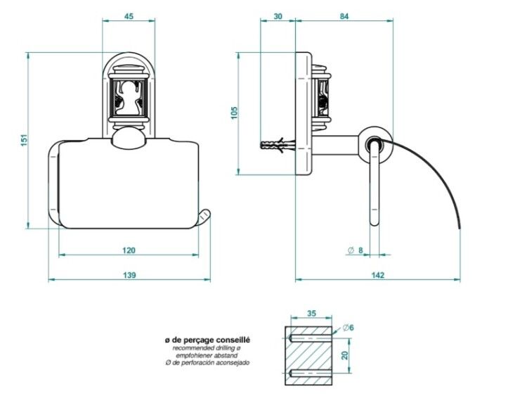 Бумагодержатель THG Ange с крышкой хром A2G.A02-538/AC