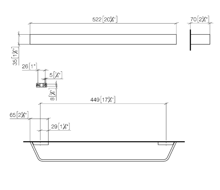 Полотенцедержатель Dornbracht CL.1 522 мм шампанское сатинированное 83045705-46