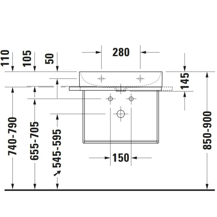 Консоль подвесная Duravit DuraSquare 665x381 мм черный матовый 0031144600