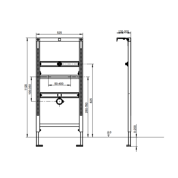 Инсталляция для писсуара Villeroy & Boch ViConnect 525x80x1120 мм 92218500
