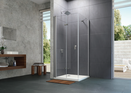 Душевая дверь HÜPPE Design Pure 900x2000 мм складывающаяся правая серебро с ярким блеском прозрачное стекло 21HK1G900927000