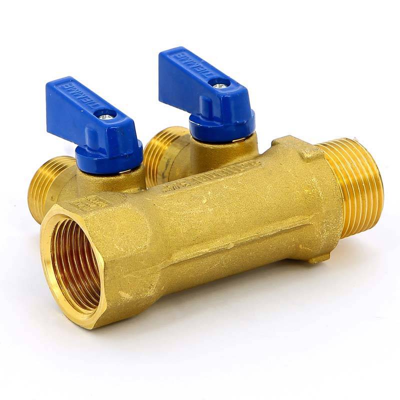 Коллектор с отсечными кранами Tiemme 1820 3/4х1/2 2 выхода 36 мм 1820022