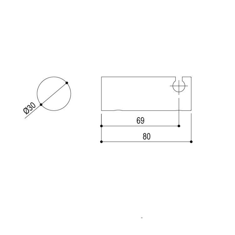 Держатель для рейлинга Ritmonio Elementa Fittings 30x80x30 мм NCS S 7010-R10B 7BW002NCSS7010R10B