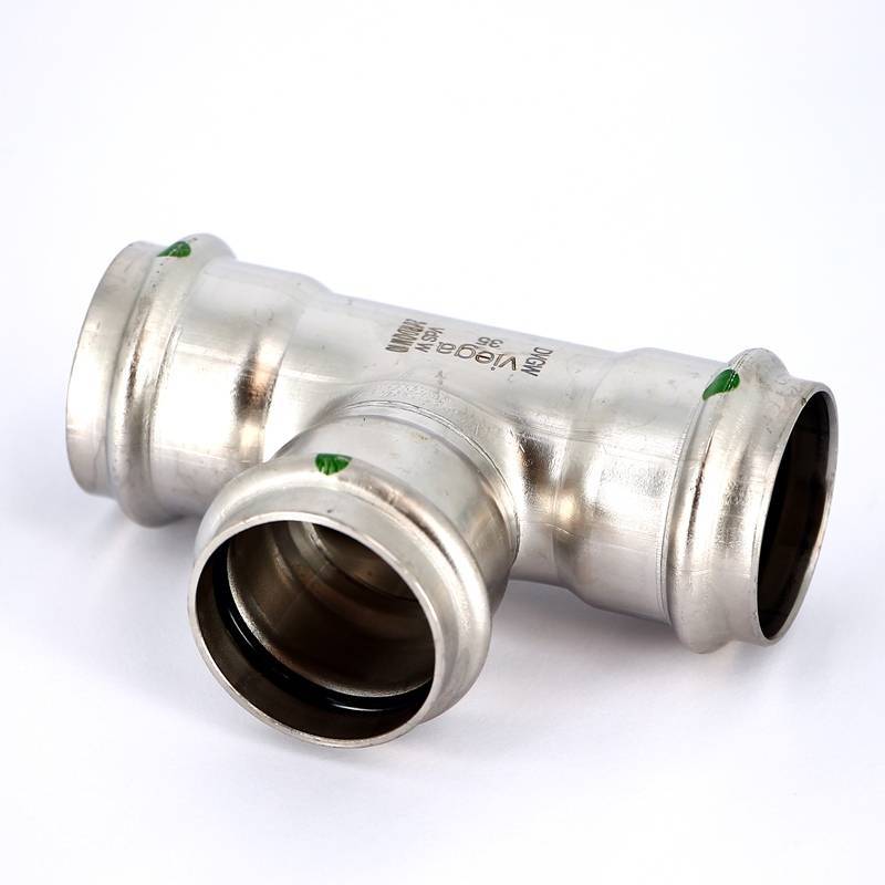 Тройник пресс Viega Sanpress Inox 35 мм нержавеющая сталь 435899