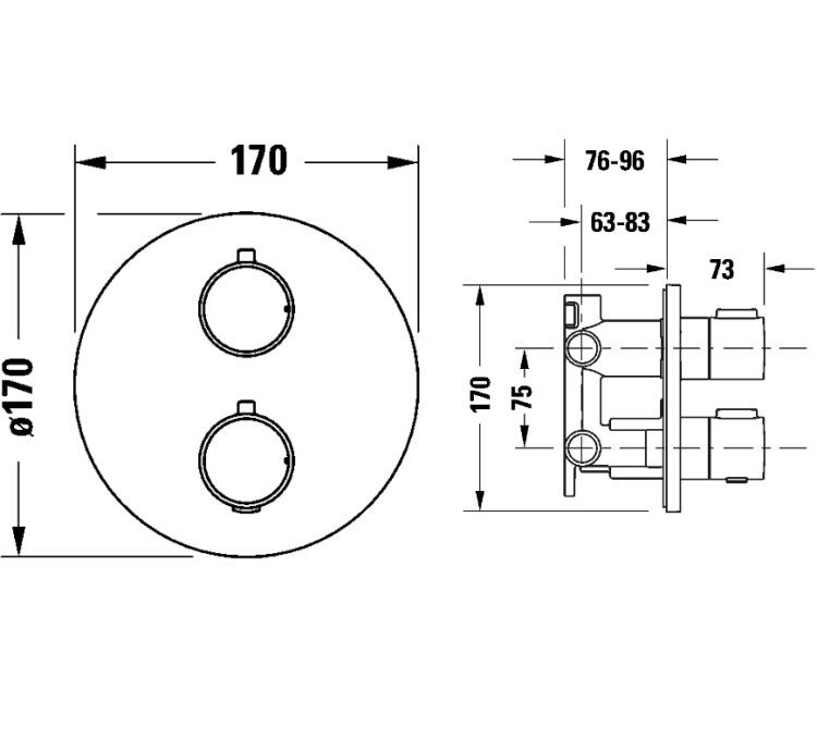 Смеситель для душа термостатический Duravit Thermostat встраиваемый на 2 потребителя Brushed Bronze TH4200008C04