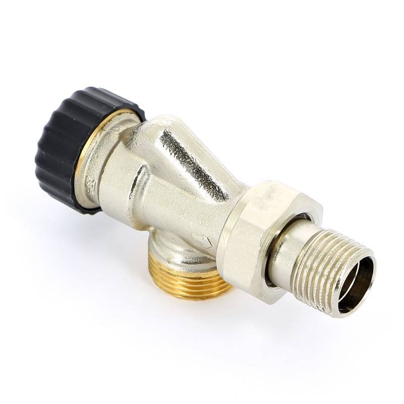 Вентиль термостатический Uni-Fitt угловой-осевой HH 1/2 x 3/4 EK никелированный 164N2300