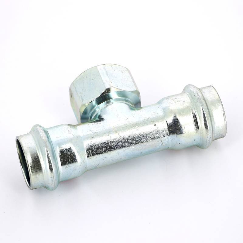 Тройник пресс-ВР оцинкованная сталь Viega Prestabo 22х3/4х22 мм 641962