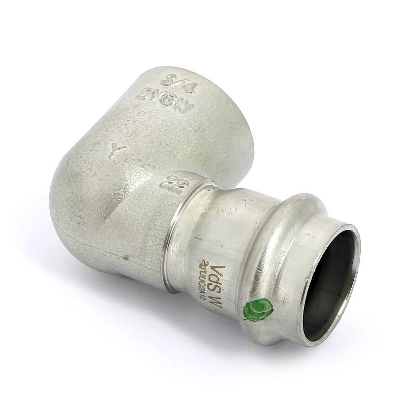 Угол 90° пресс-В компактный нержавеющая сталь Viega Sanpress Inox 22х3/4 437022