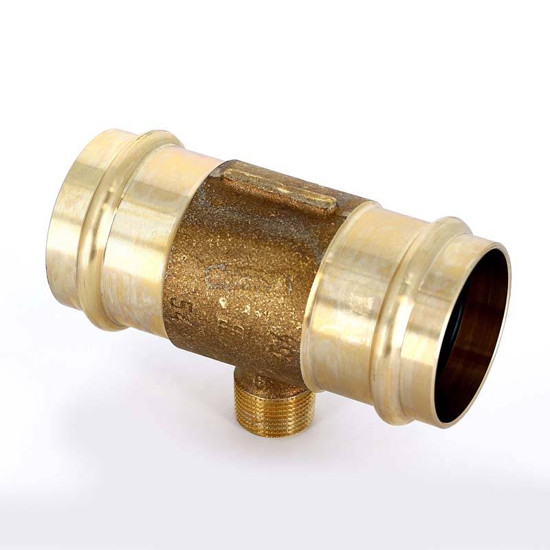 Тройник пресс с наружной резьбой Viega Sanpress 54х3/4х54 бронза 197858