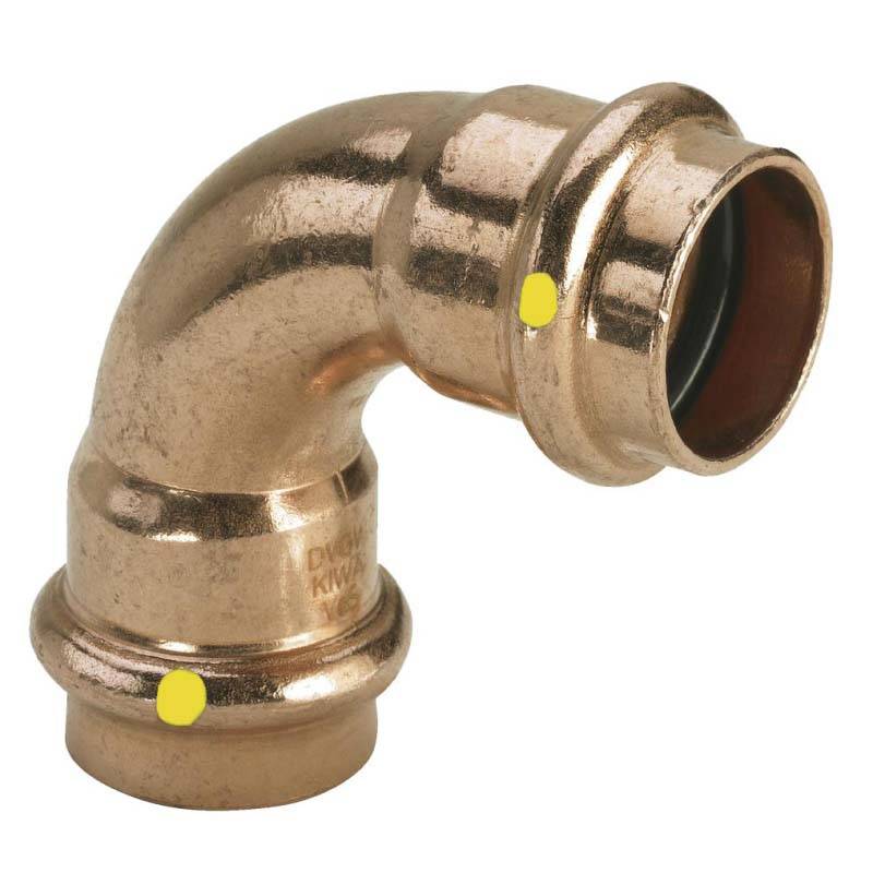 Отвод пресс медный Viega Profipress G 42 мм 90° однораструбный 345518