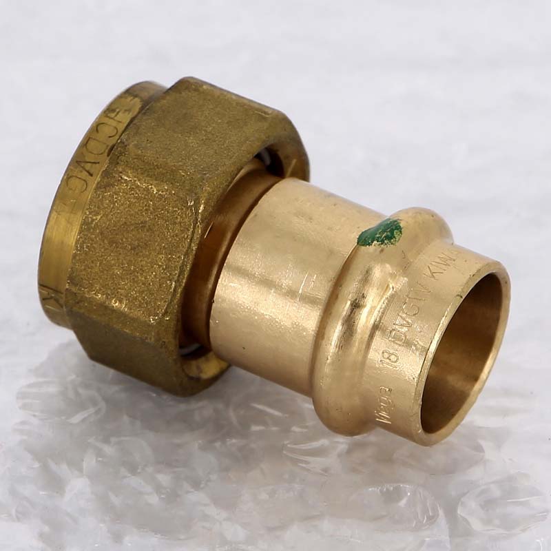 Муфта пресс с накидной гайкой Viega Sanpress 18x3/4 бронза 283391