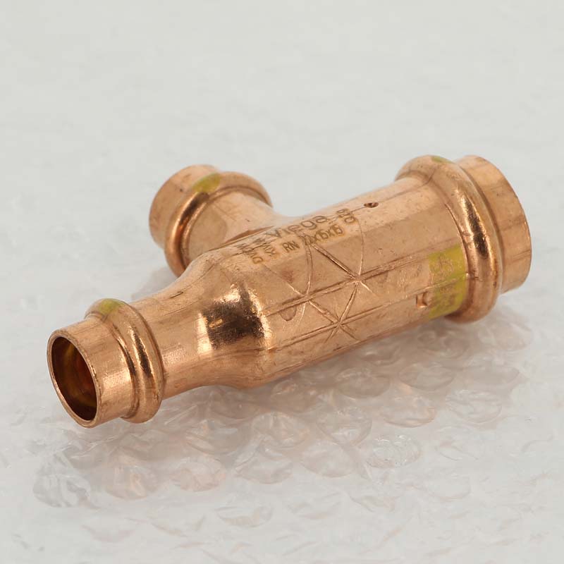 Тройник пресс медный Viega Profipress G 22x15x15 мм 346010