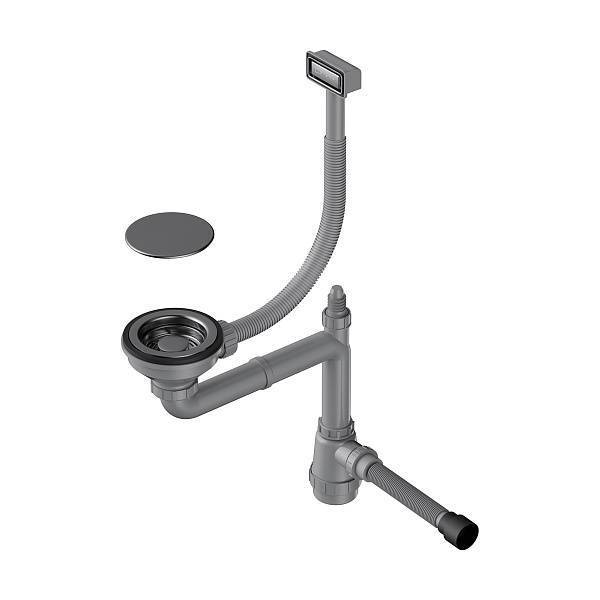 Арматура для одночашевых моек Omoikiri WK-1C-GM с прямоугольным переливом вороненая сталь 4956474