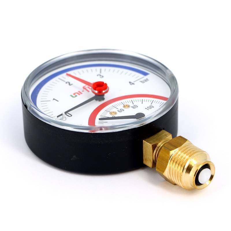 Термоманометр радиальный Uni-Fitt 4 бар 120 °C 80 мм 1/2 311P1442