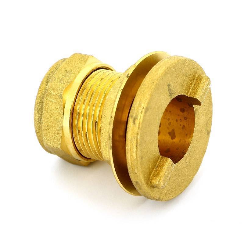 Выпуск резервуарный Tiemme 22 мм обжим с фланцем и контргайкой 1100062