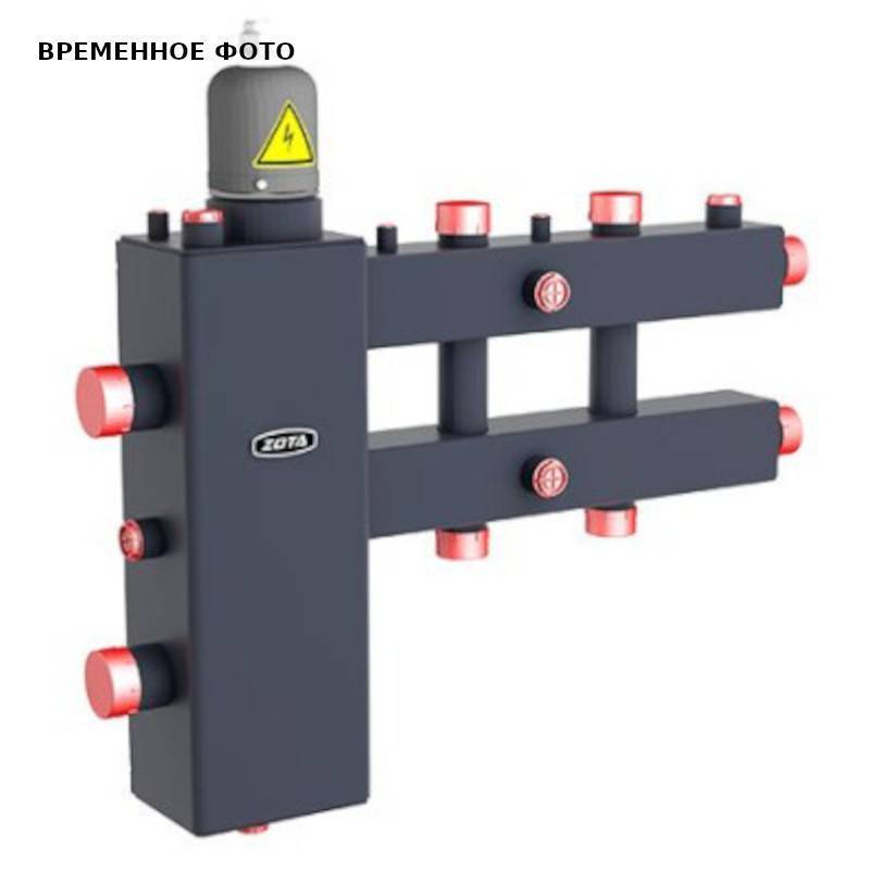 Гидроразделитель с коллектором ZOTA горизонтальный 3 контура до 70 кВт с заглушкой под ТЭНб GR4932009003