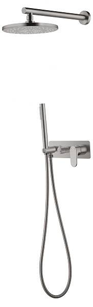 Смеситель встраиваемый для душа с верхним душем Boheme Spectre никель браш 454-NB