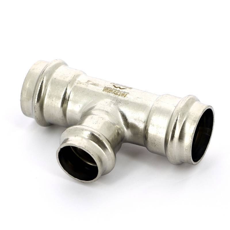 Тройник пресс IBP >B< Press Inox 28х22х28 мм нержавеющая сталь PS5130 0282228