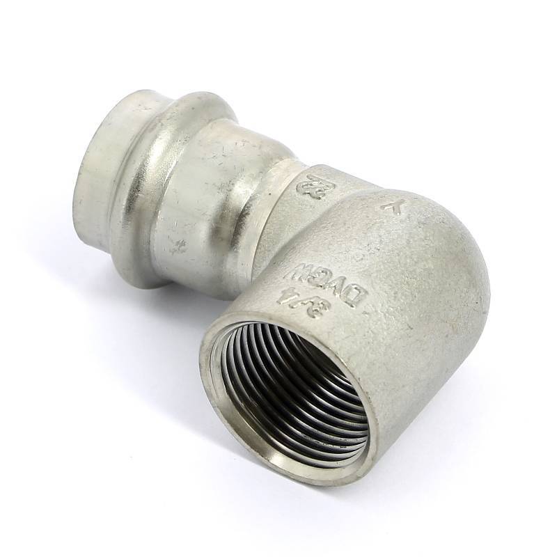 Угол 90° пресс-В компактный нержавеющая сталь Viega Sanpress Inox 22х3/4 437022