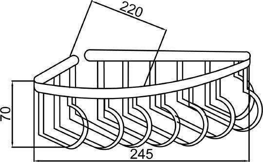 Полка подвесная Boheme Brillante 24.5х22х7 см хром 10446