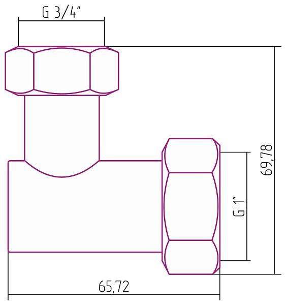 Уголок переходной Стилье G 1 НГ - G 3/4 НГ 02001-1034