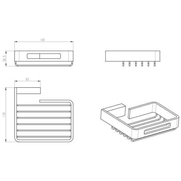 Мыльница подвесная Boheme Q черный 10959-B
