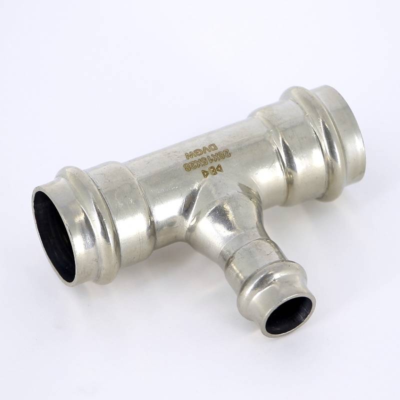 Тройник пресс IBP >B< Press Inox 28х15х28 мм нержавеющая сталь PS5130 0281528