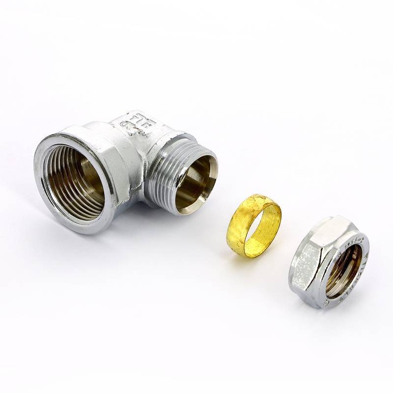 Угольник обжимной Tiemme хромированный 10х1/2 ВР 1130052