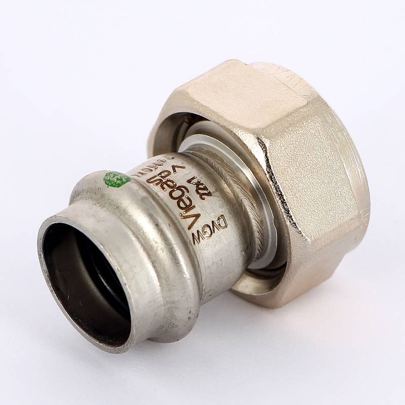 Муфта пресс с накидной гайкой Viega Sanpress Inox 22x1 нержавеющая сталь 437626