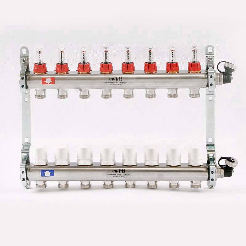 Коллекторная группа Uni-Fitt 450I 1 9 выходов 3/4 с расходомерами 450I4309.R