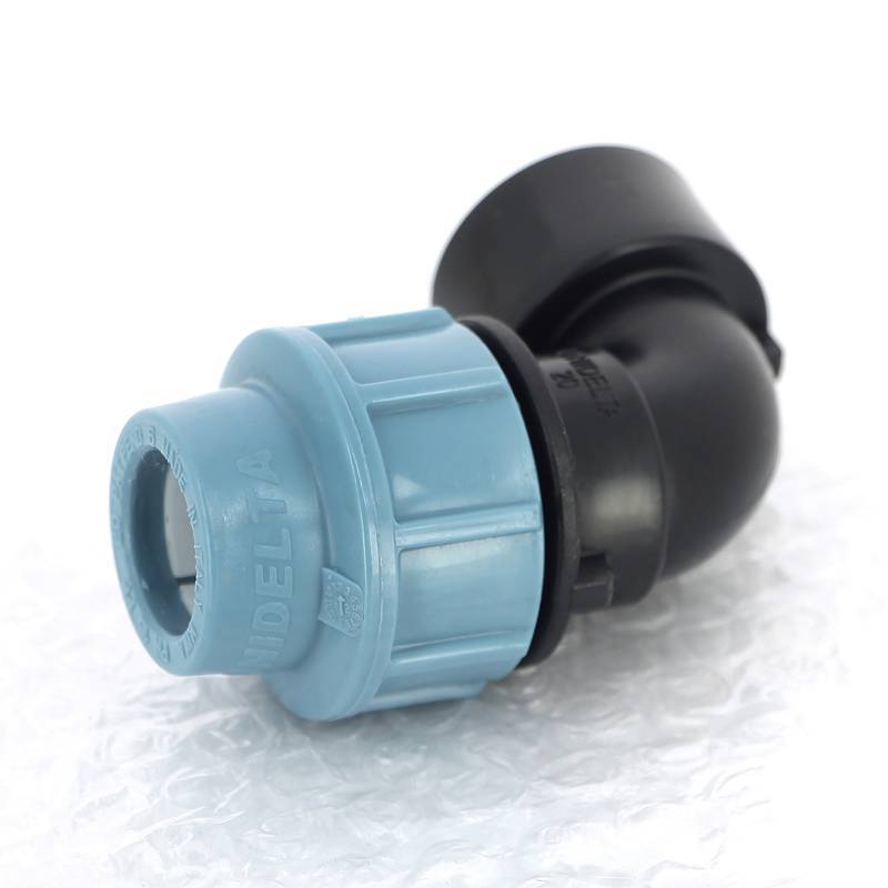 Угольник обжимной Unidelta Deltone 20х3/4 внутренняя резьба для ПНД труб 1009020003