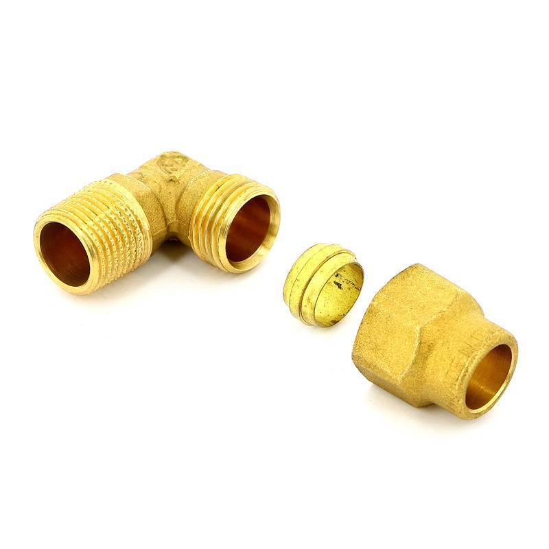 Угольник обжимной Tiemme 15х1/2 НР для газа 1150013