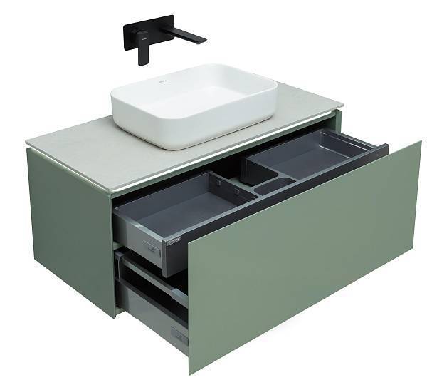 Тумба под раковину Allen Brau Infinity 100 см зеленый/серый 1.21004.CGM