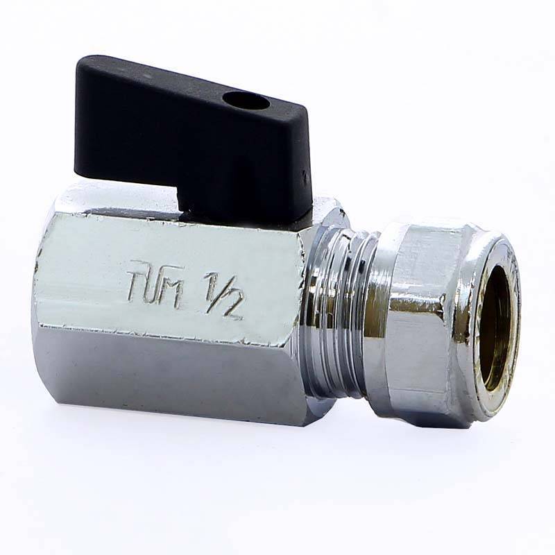 Кран шаровый мини Tiemme 15 мм x 1/2 дюйма обжим-внутренняя резьба 2900030