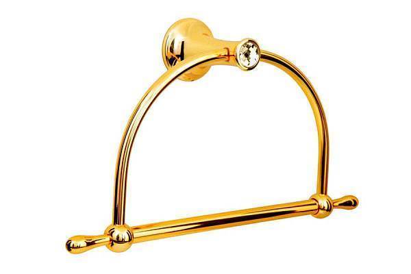 Полотенцедержатель округлый подвесной Boheme Chiaro золото 10505