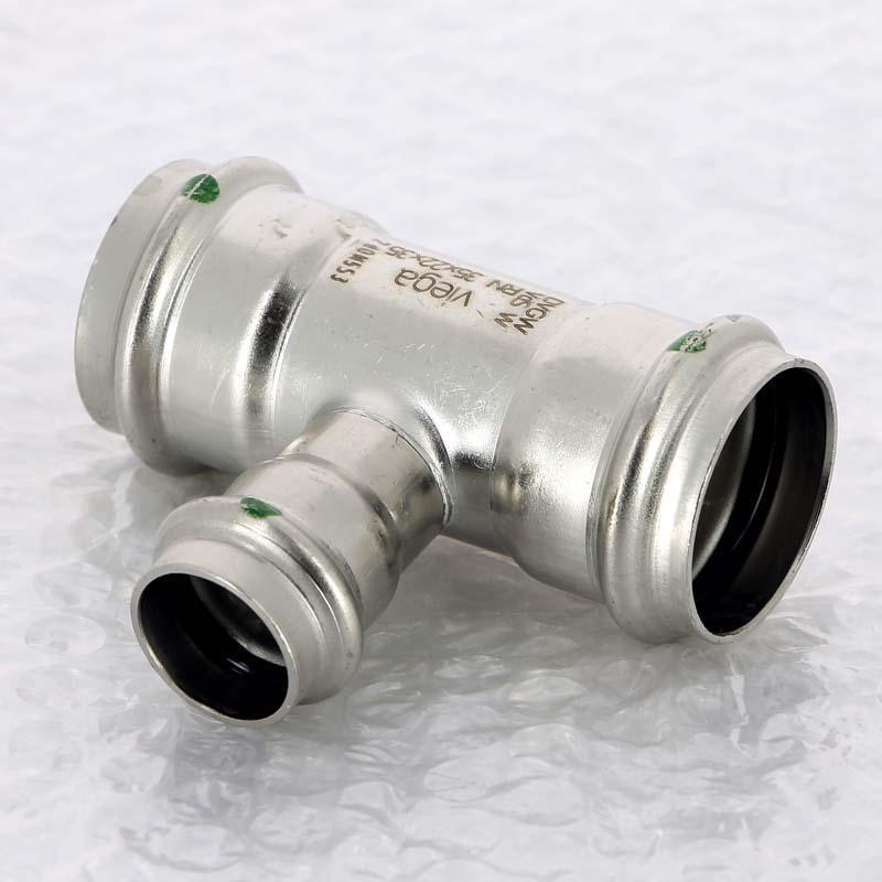 Тройник пресс Viega Sanpress Inox 35x22x35 мм нержавеющая сталь 436001