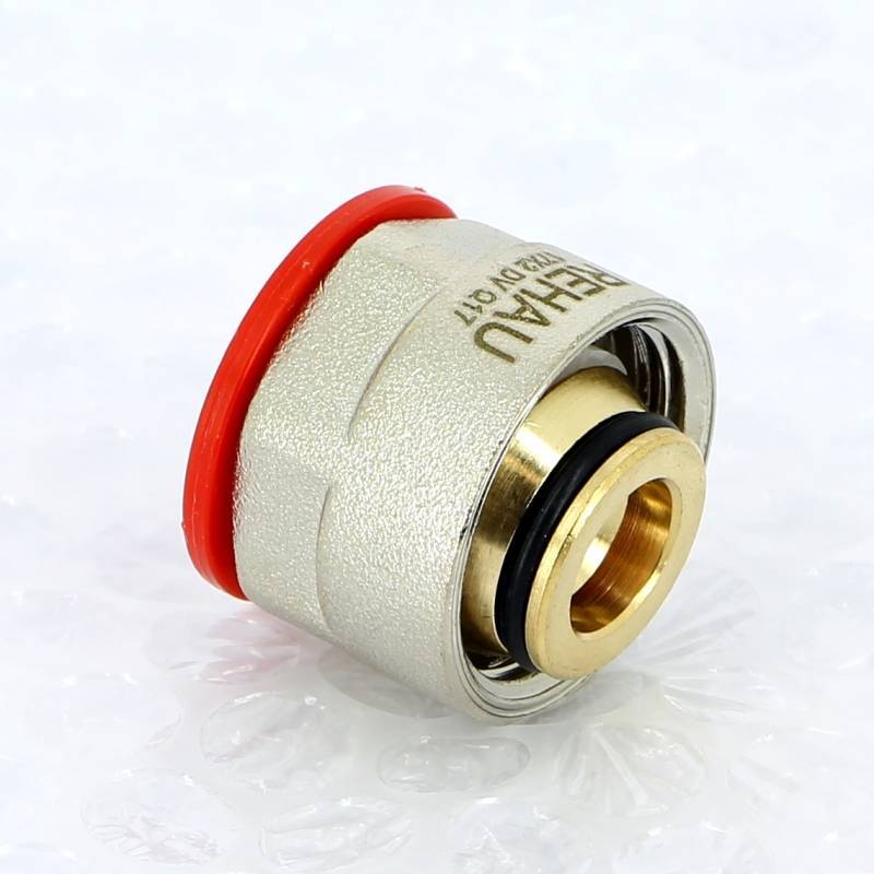 Соединитель обжимной REHAU RAUTHERM S 17x2.0 мм - 3/4 EK никелированный 250607