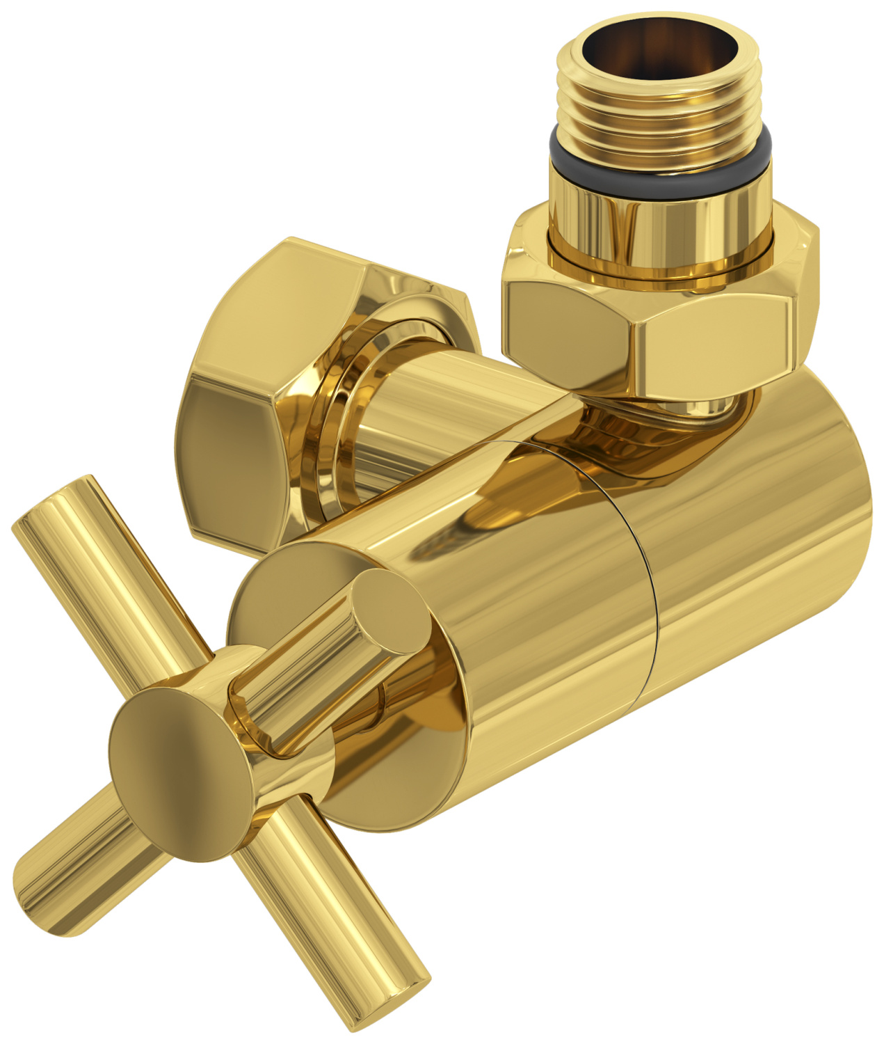 Вентиль регулировки температуры Сунержа 3D правый крест G 1/2 x G 3/4 золото глянец 03-1411-1234