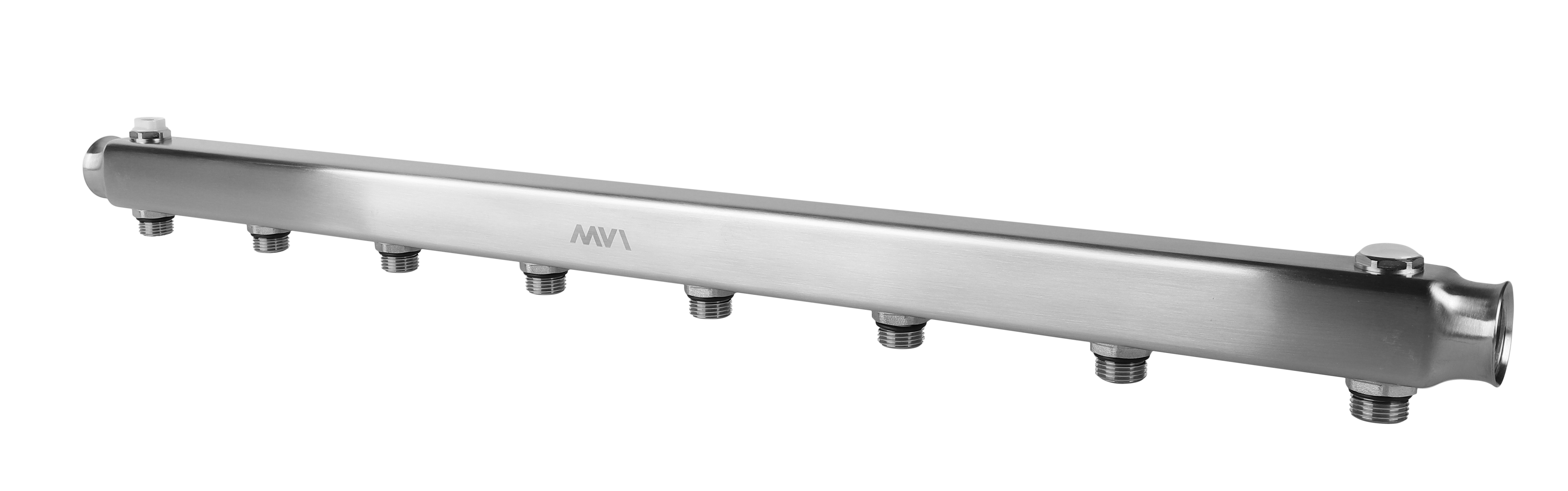 Коллектор из нержавеющей стали MVI 1x1/2 8 выходов м/ц 100 мм ML.408.06