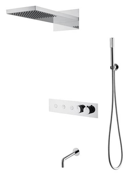 Душевая система встроенная Boheme Fusion с термостатом 3-позиционная хром 131-2-CR