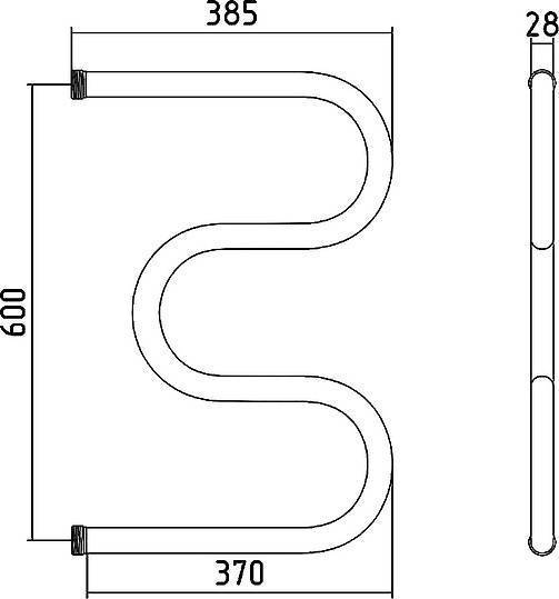 Полотенцесушитель водяной Стилье М-образный 628x400 мм 00004-6040