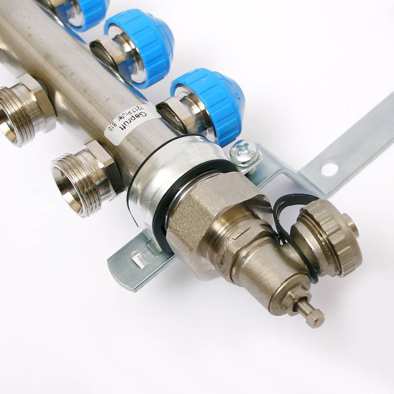 Коллекторная группа из нержавеющей стали Uni-Fitt с расходомерами и термостатическими вентилями 1 x 3/4 9 выходов 455W4309