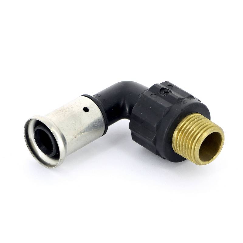 Угольник 90° пресс с наружной резьбой HENCO PVDF 20x1/2 5PK-2004