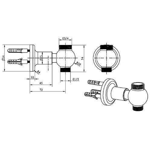 Штуцер для душевой стойки Boheme Medici бронза 613