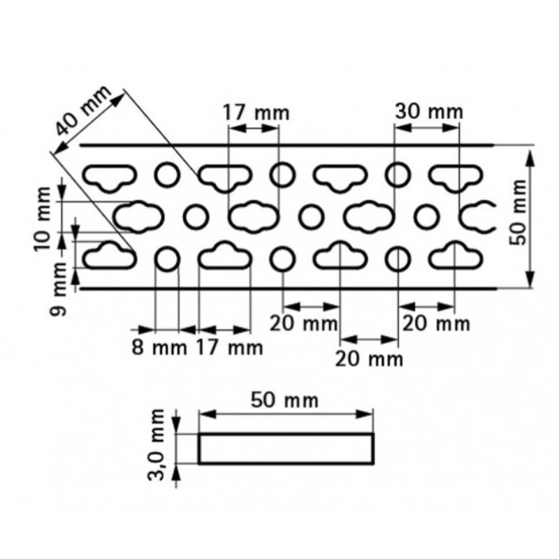 Профиль монтажный Walraven BISMAT 50х3 мм 2 м 0835503